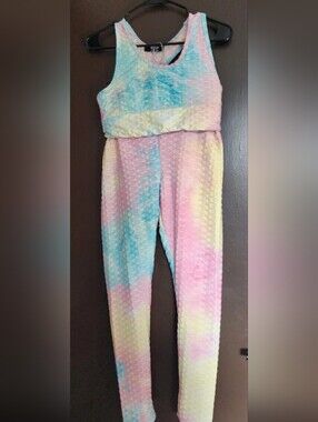 Pastel Tie-Dye Textured Sleeveless Jumpsuit Romper